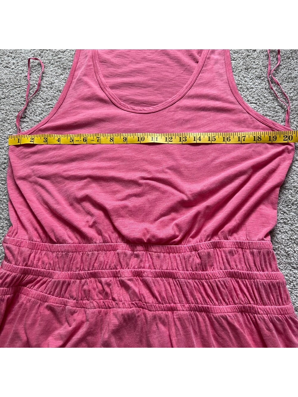 Marine Layer Womens Juliet Slub Maxi Dress Sleeveless Hibiscus Pink Size XL - Picture 6 of 9